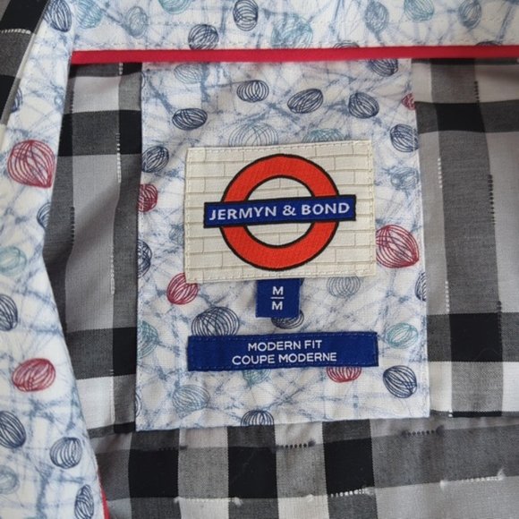 Jermyn & Bond Black White Check Modern Fit Cotton Button Down Shirt - Picture 5 of 13